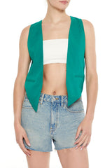 Open-Front Pointed-Hem Vest | Forever 21 Women
