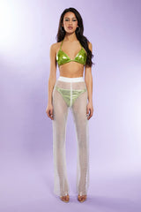 Rhinestone Netted Wide-Leg Pants | Forever 21 Women