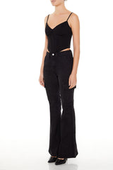 Metallic Sequin Flare Cargo Jeans | Forever 21 Women