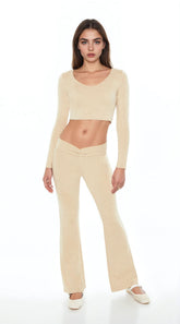 Mid-Rise V-Cut Flare Pants | Forever 21 Women