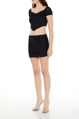 Ruched Rhinestone Mini Skirt | Forever 21 Women