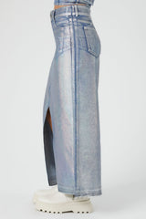 Iridescent Denim A-Line Maxi Skirt | Forever 21 Women