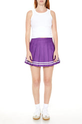 Varsity-Striped Pleated Mini Skirt | Forever 21 Women