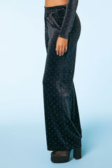 Velvet Rhinestone Straight Pants | Forever 21 Women