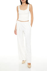 Shirred Tie-Waist Wide-Leg Pants | Forever 21 Women