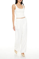 Shirred Tie-Waist Wide-Leg Pants | Forever 21 Women