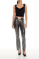 Metallic Mid-Rise Flare Leggings | Forever 21 Women