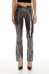 Metallic Mid-Rise Flare Leggings | Forever 21 Women