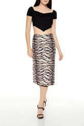 Mesh Tiger Print Midi Skirt | Forever 21 Women