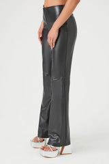 Faux Leather High-Rise Flare Pants | Forever 21 Women