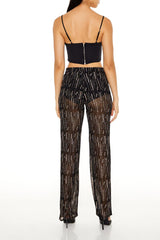 Glitter High-Rise Straight Pants | Forever 21 Women