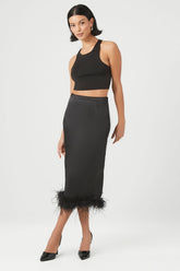 Feather-Trim Maxi Skirt | Forever 21 Women