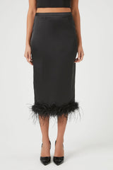 Feather-Trim Maxi Skirt | Forever 21 Women