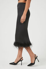 Feather-Trim Maxi Skirt | Forever 21 Women