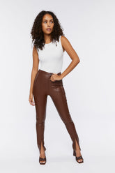 Faux Leather Split-Hem Pants | Forever 21 Women