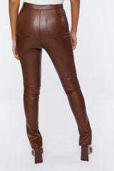 Faux Leather Split-Hem Pants | Forever 21 Women