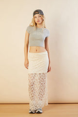 Lace Column Maxi Slit Skirt | Forever 21 Women