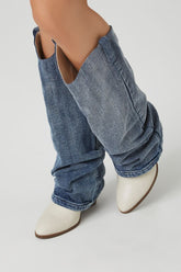 Denim & Faux Leather Boots | Forever 21 Women