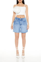 Denim Rose Cropped Cami | Forever 21 Women