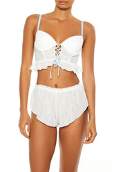 Ruffle Lace-Up Lingerie Corset Cami | Forever 21 Women