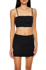 Rhinestone Cropped Cami & Mini Skirt Set | Forever 21 Women