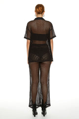 Sheer Crochet Shirt & Pants Set | Forever 21 Women