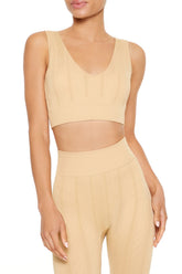 Seamless Cable Knit Sports Bra | Forever 21 Women