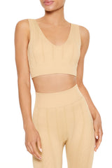 Seamless Cable Knit Sports Bra | Forever 21 Women