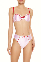 Satin Laced Hearts Underwire Bikini Top | Forever 21 Women