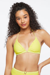 Eyelet Triangle Halter Bikini Top | Forever 21 Women