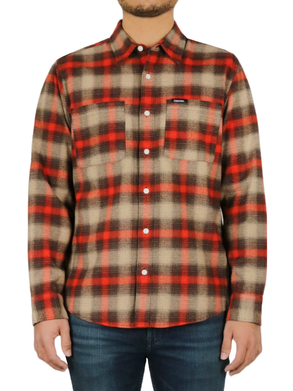Long Sleeves Linear Ombre Flannel Shirt | Forever 21 Men