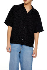 Frayed Jacquard Cuban Collar Shirt | Forever 21 Men