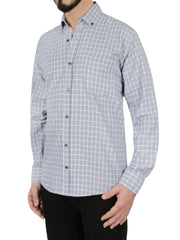 Windowpane Checkered Dress Shirt in Grey | Forever 21 Men