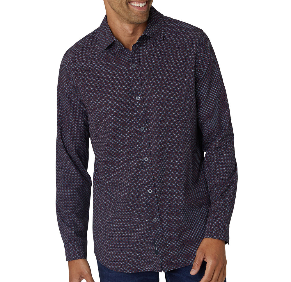 Long Sleeve Printed Perf Woven | Forever 21 Men