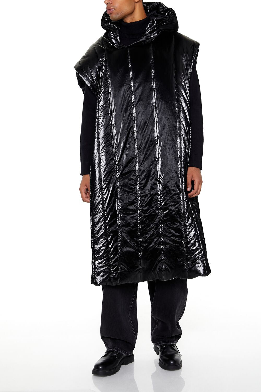 Hooded Longline Puffer Vest | Forever 21 Men
