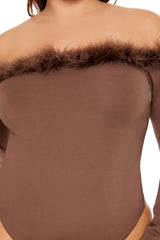 Plus Size Faux Fur-Trim Bodysuit | Forever 21 online