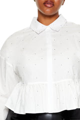 Plus Size Rhinestone Peplum Shirt | Forever 21 near me
