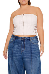 Plus Size Denim Zip-Up Tube Top | Forever 21 online