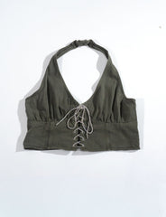Plus Size Lace-Up Halter Top | Forever 21 online