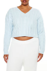 Plus Size Cropped Cable Knit Sweater | Forever 21 US