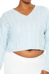 Plus Size Cropped Cable Knit Sweater | Forever 21 US