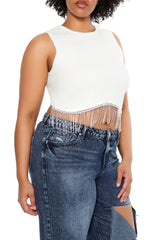 Plus Size Sweater-Knit Rhinestone Crop Top | Forever 21 outlet