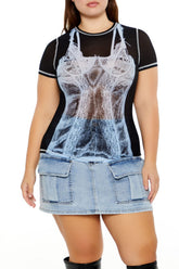 Plus Size Bustier Graphic Baby Tee | Forever 21 online