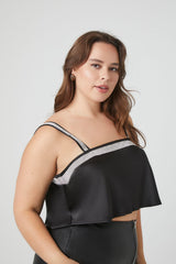 Plus Size Satin Rhinestone-Trim Crop Top | Forever 21 near me