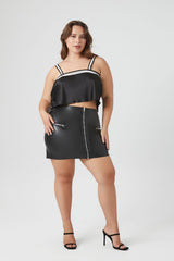 Plus Size Satin Rhinestone-Trim Crop Top | Forever 21 near me