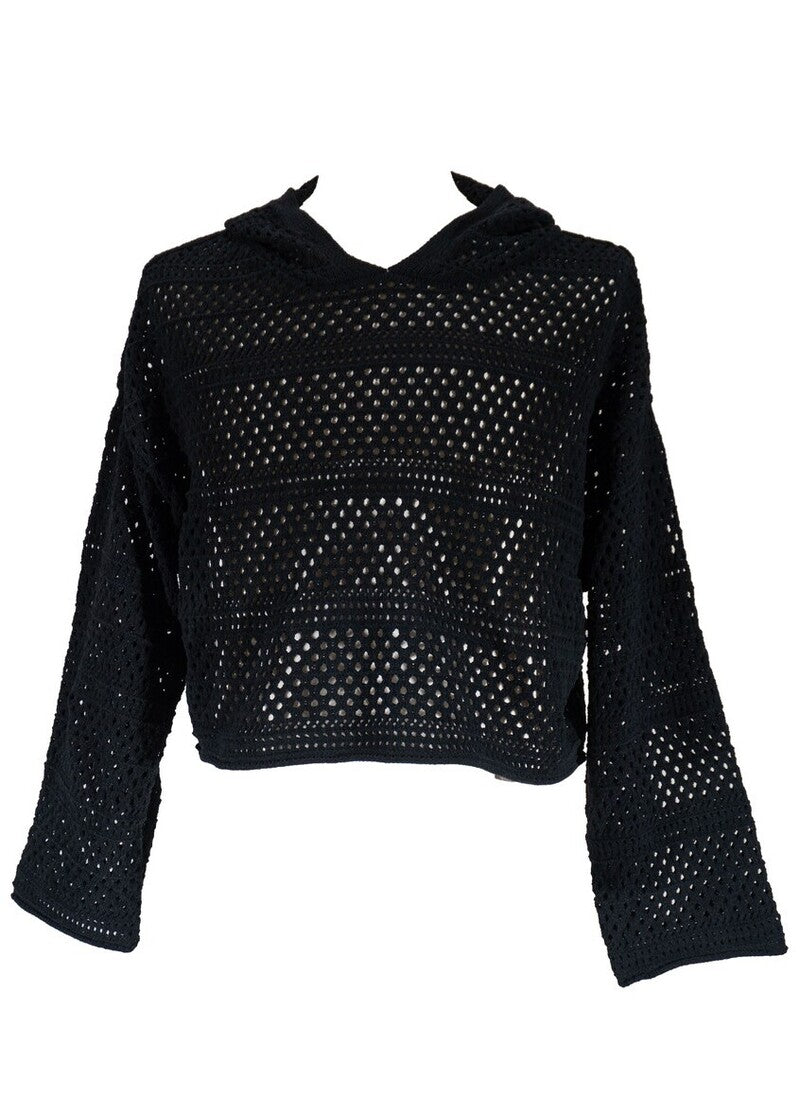 Plus Size Cropped Hooded Open-Knit Sweater | Forever 21 online