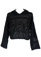 Plus Size Cropped Hooded Open-Knit Sweater | Forever 21 online