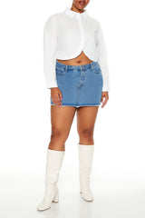 Plus Size Notched Cropped Shirt | Forever 21 on sale