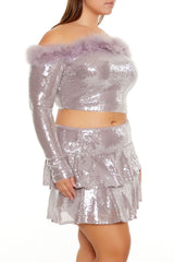 Plus Size Faux Fur Sequin Crop Top | Forever 21 near me