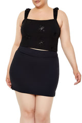Plus Size Flower Sequin Crop Top | Forever 21 US